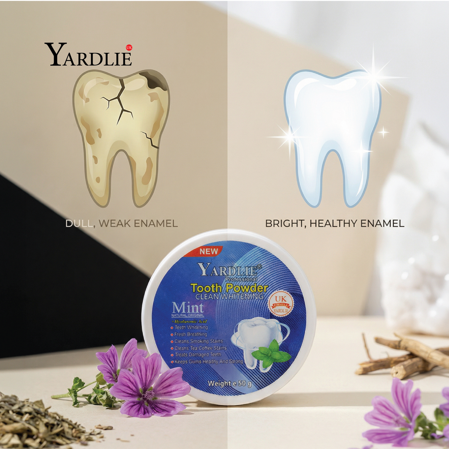 Yardlie Mint Tooth Powder – Deep Clean, Whitening & Fresh Breath 50g