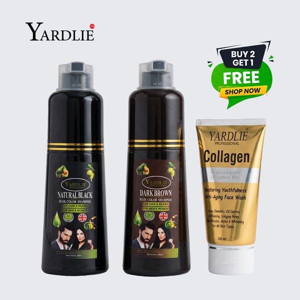 1 Black 1 Brown Shampoo 1 Fice FaceWash