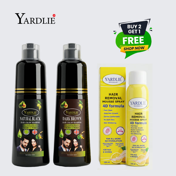 1 Black 1 Brown Shampoo Hair Removel Spray