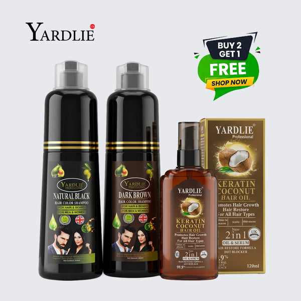 1 Black 1 Brown Shampoo Karatine Hair Serum