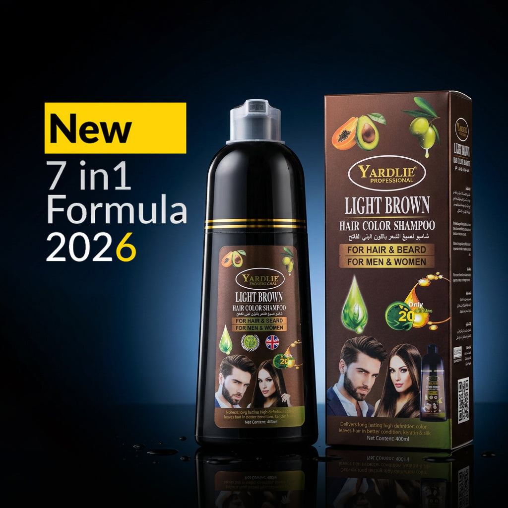 Yardlie Premium Light Brown Hair Color Shampoo UK Based Formula 200ML - 400ML