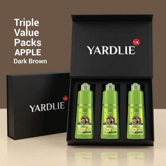 Yardlie Apple Triple Pack Dark Brown Hair Color Shampoo