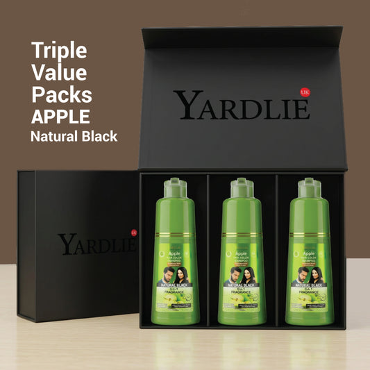 Yardlie Apple Triple Pack Natural Black Hair Color Shampoo