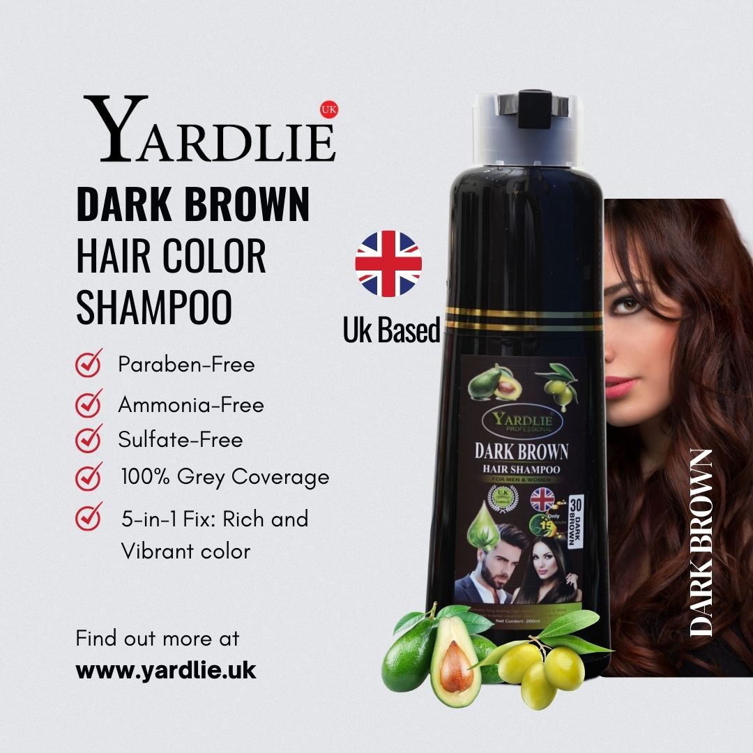 Yardlie Light Brown - Dark Brown Hair Color Shampoo UK Based Formula
